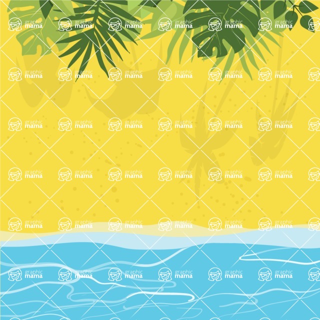 Nature Backgrounds, Patterns and Frames Themed Graphic Collection - Summer Beach and Sea Background